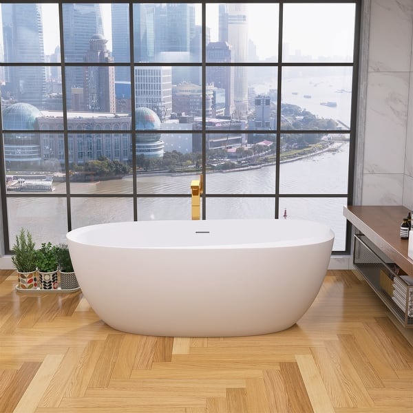 59" Acrylic Free Standing Tub Adjustable Freestanding Bathtub with